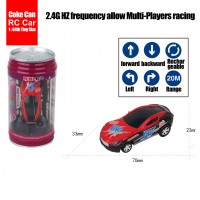 2.4G Hz RC tiny car coke can rc car toys remote control allow multi-players mini car with 64th scale toys